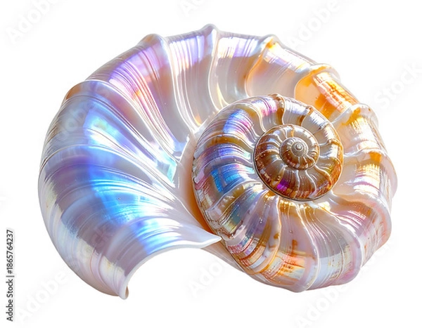 Obraz Polished Seashell with Iridescent Smooth Curves