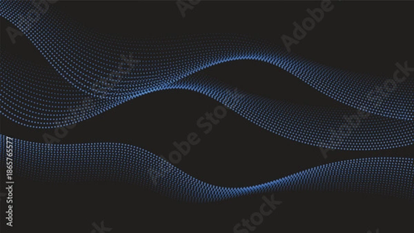 Obraz abstract blue background with wavy graphic dots