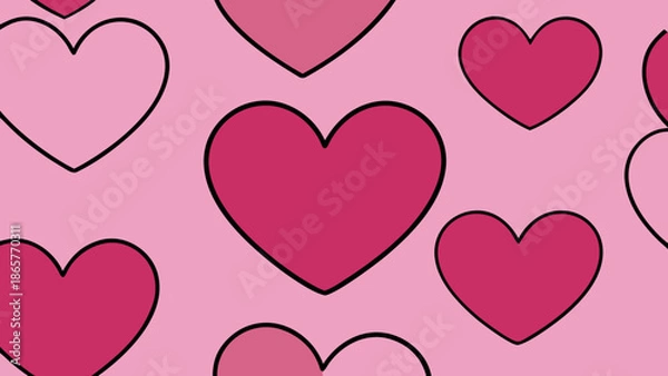 Obraz seamless hearts pattern