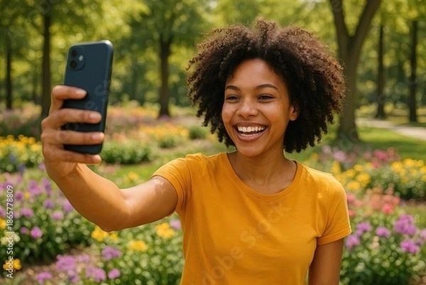 Obraz people doing selfies