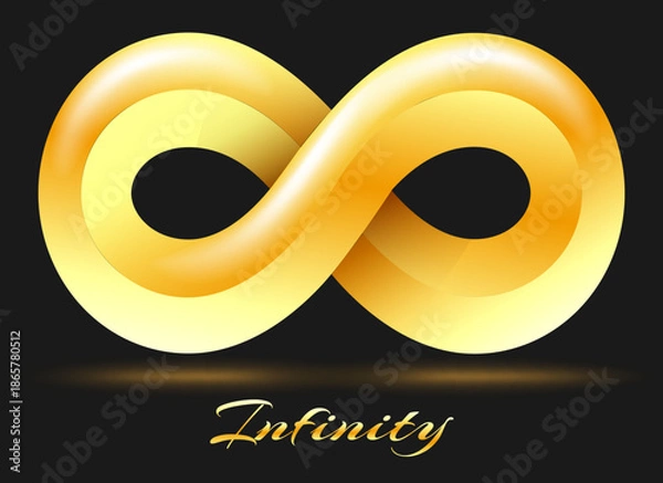 Obraz Gold infinity loop logo
