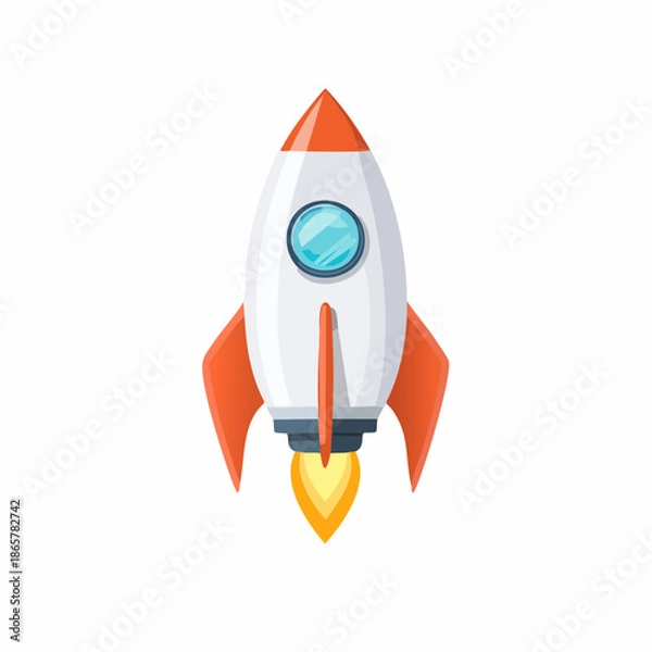 Obraz cartoon rocket isolated on white
