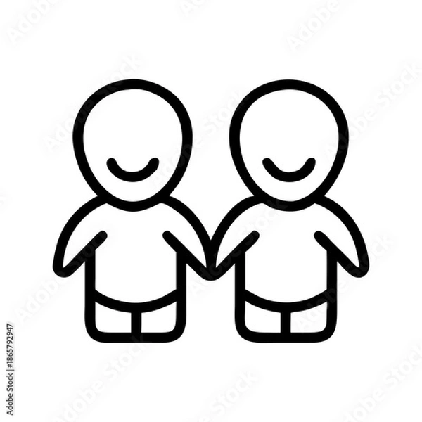 Obraz Double the Delight  Creative Twins Icon Design