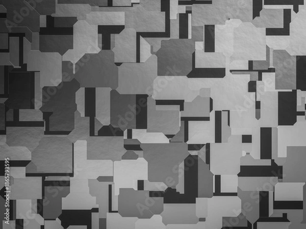 Obraz Sci fi wall panel technology background with dark abstract mechanical shapes