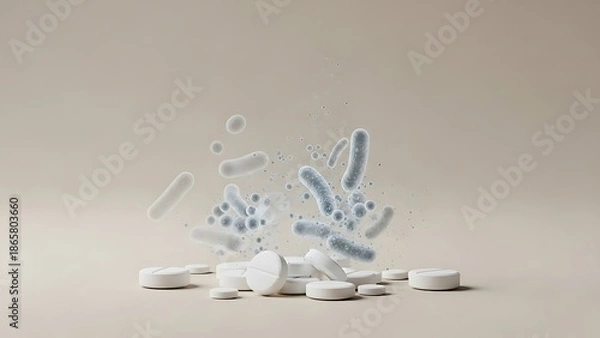 Obraz pills on a white background