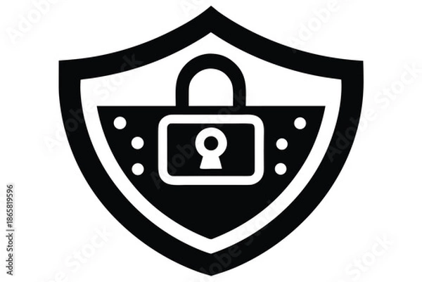 Fototapeta password security vector icon silhouette