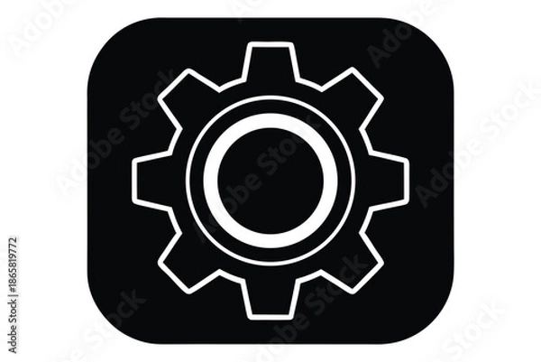 Fototapeta application settings vector icon silhouette