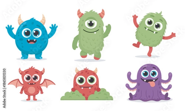 Obraz cute monster vector design.eps