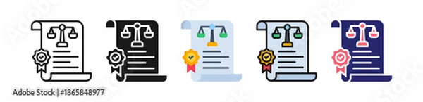 Obraz Regulatory Compliance Multiple Style Icon Set Collection. 