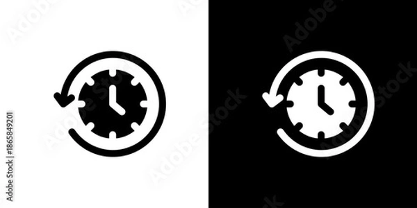 Obraz 左回転の矢印の時計アイコン 履歴・巻き戻し・時間調整を表すUIベクター