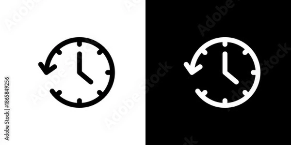 Obraz 左回転の矢印の時計アイコン 履歴・巻き戻し・時間調整を表すUIベクター