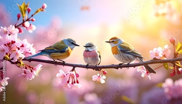 Obraz Birds in bloom