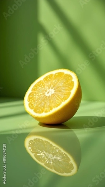 Obraz lemon on a green background
