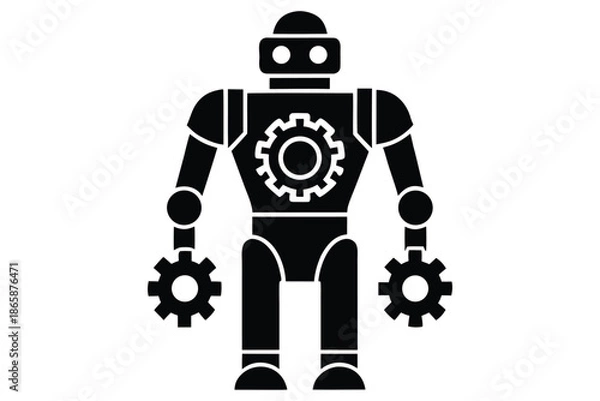 Fototapeta robotics technology vector icon silhouette