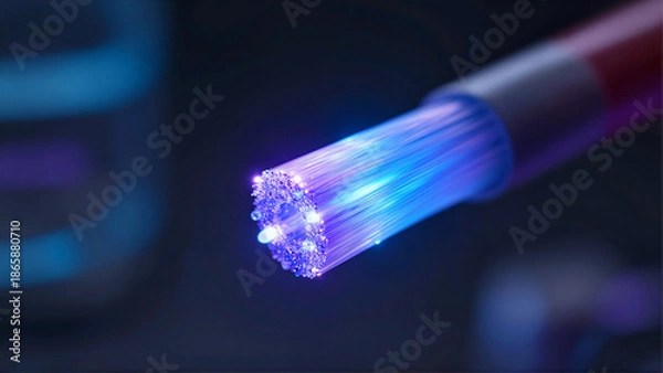 Obraz Optical Fiber Cable with Glowing Tip