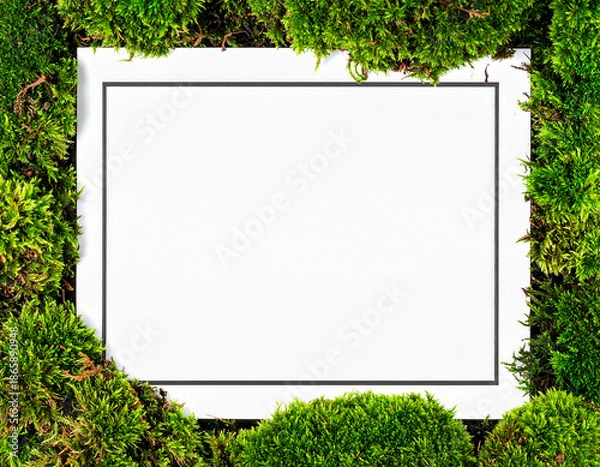 Obraz 식물-이끼-생이끼-틀-프레임-글박스-사각-프레임-글상자-텍스트박스-편지지-카드편지