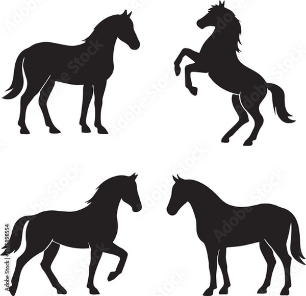 Obraz horse silhouettes set