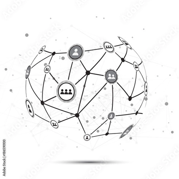Fototapeta Social Network Vector Design Concept Illustration
