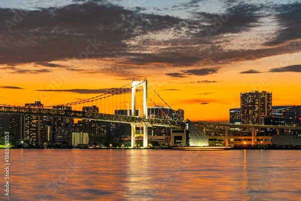 Obraz 日本　東京都心の夕景　黄昏時