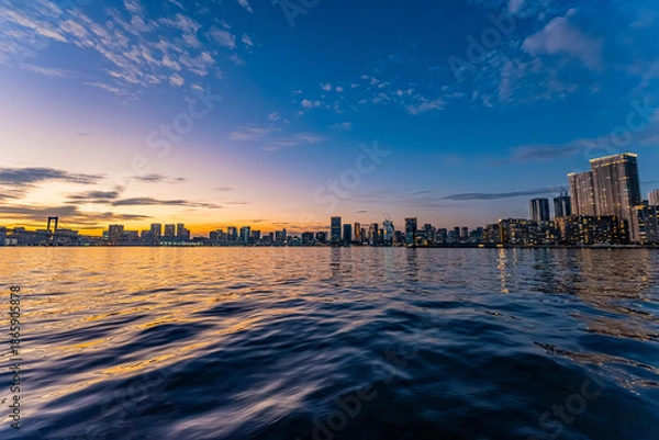 Obraz 日本　東京都心の夕景　黄昏時