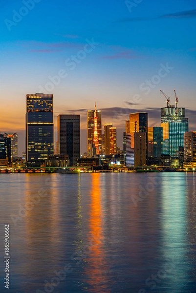 Obraz 日本　東京都心の夕景　黄昏時