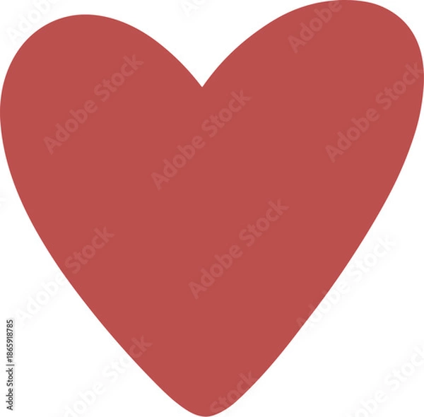 Obraz Simple Solid Reddish Brown Heart Shape Romantic Symbol Illustration