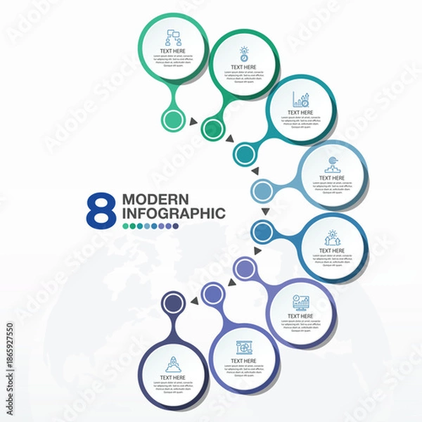 Obraz Infographic 8 process.