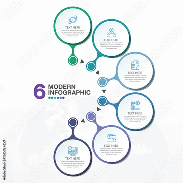 Obraz Infographic 6 process.