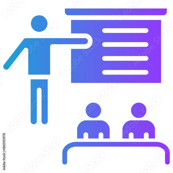 Obraz Teacher Responsibilities glyph gradient icon