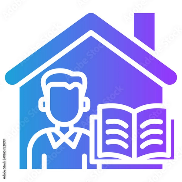 Obraz Homework Responsibility glyph gradient icon