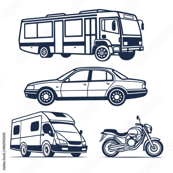 Obraz Various vehicles illustration