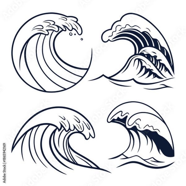 Fototapeta Wave illustrations