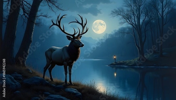 Obraz Beautiful deer in forest