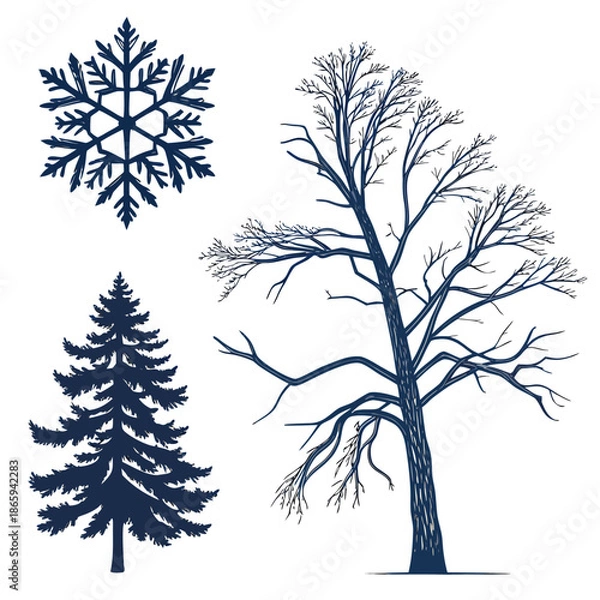 Obraz Winter nature illustration