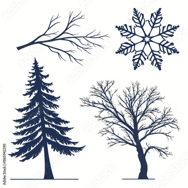 Fototapeta Winter tree silhouettes