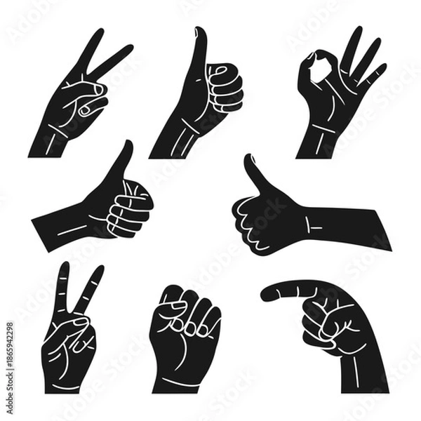 Obraz Hand gestures illustration