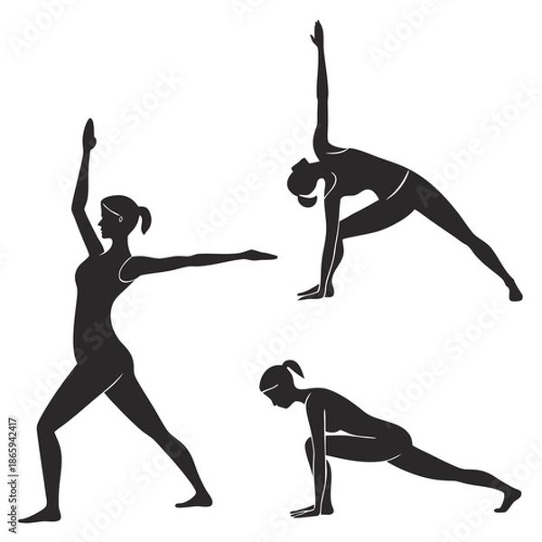 Obraz Yoga poses silhouettes