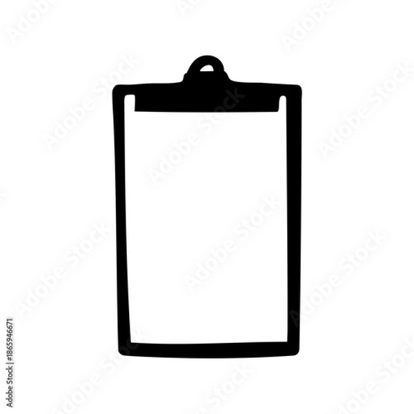 Obraz Isolated black clipboard vector graphic element on a plain white background