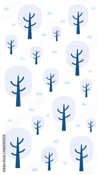 Fototapeta 冬の季節のベクターイラスト　寒中見舞い