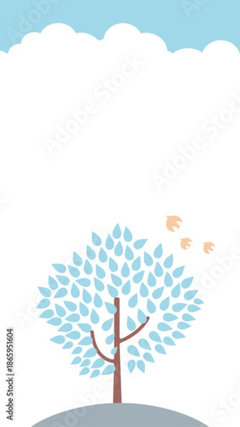 Fototapeta 冬の季節のベクターイラスト　寒中見舞い