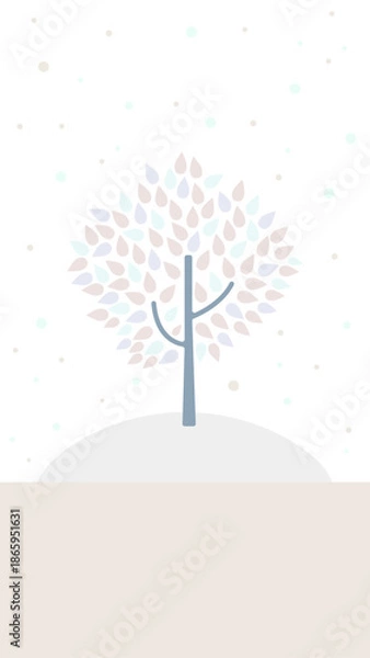 Fototapeta 冬の季節のベクターイラスト　寒中見舞い