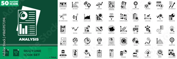 Obraz Analysis Duotone Editable Icons set
