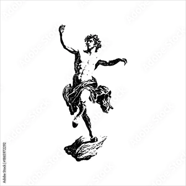 Obraz Graceful Figure Balancing on Stone