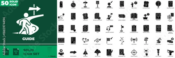Obraz Guide Solid Editable Icons set