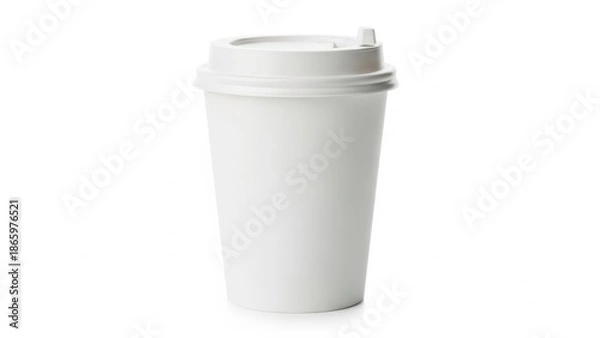 Obraz Disposable coffee cup isolated on white background
