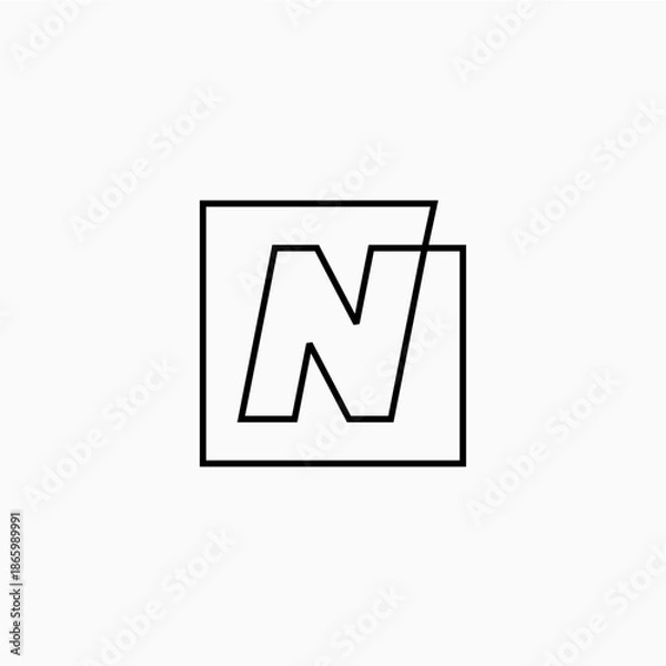 Obraz n letter mark square logo vector icon illustration
