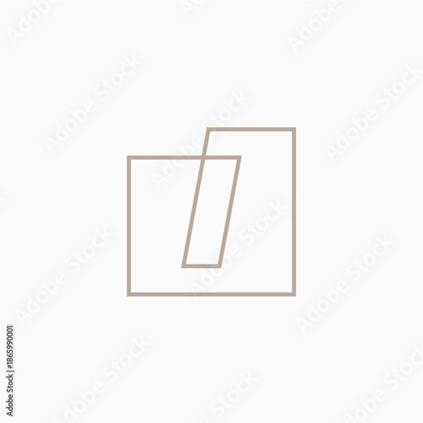 Obraz i letter mark square logo vector icon illustration
