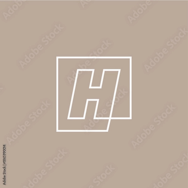 Obraz h letter mark square logo vector icon illustration
