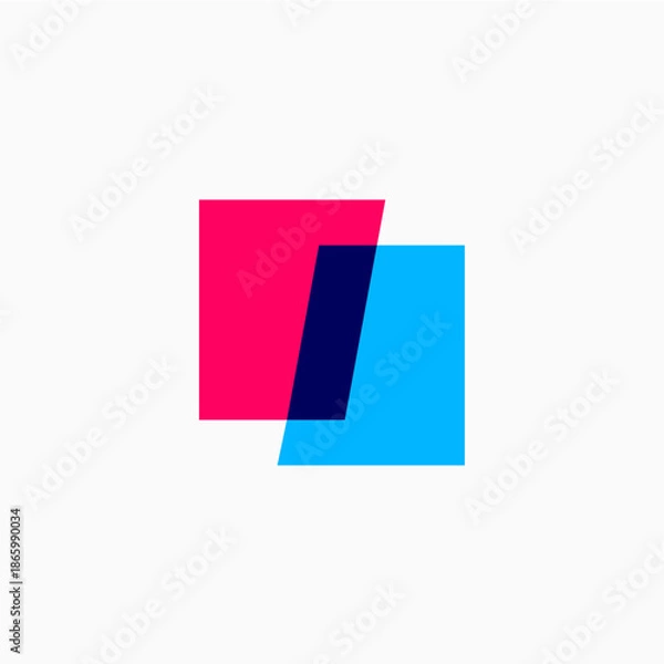 Obraz i letter mark square logo vector icon illustration