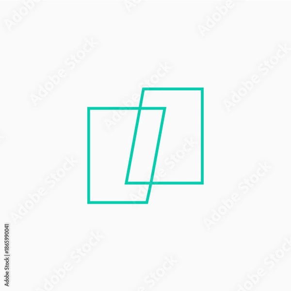 Obraz i letter mark square logo vector icon illustration